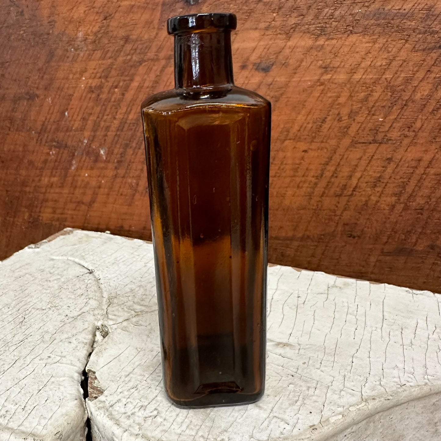 Tall Boot’s Cash Chemists Square Amber Bottle