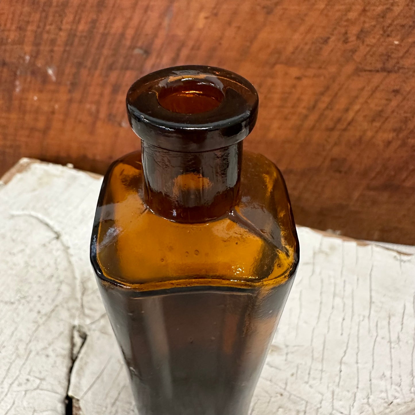 Tall Boot’s Cash Chemists Square Amber Bottle