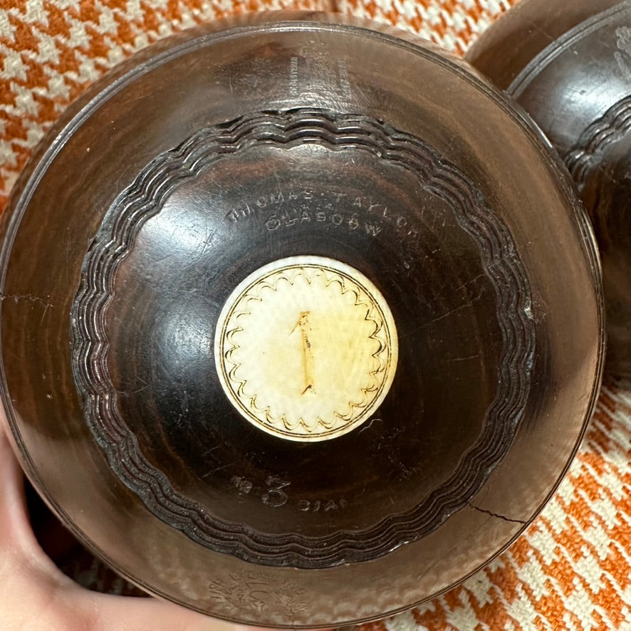 Pair Scottish Garden Bowls by Thomas Taylor DRS