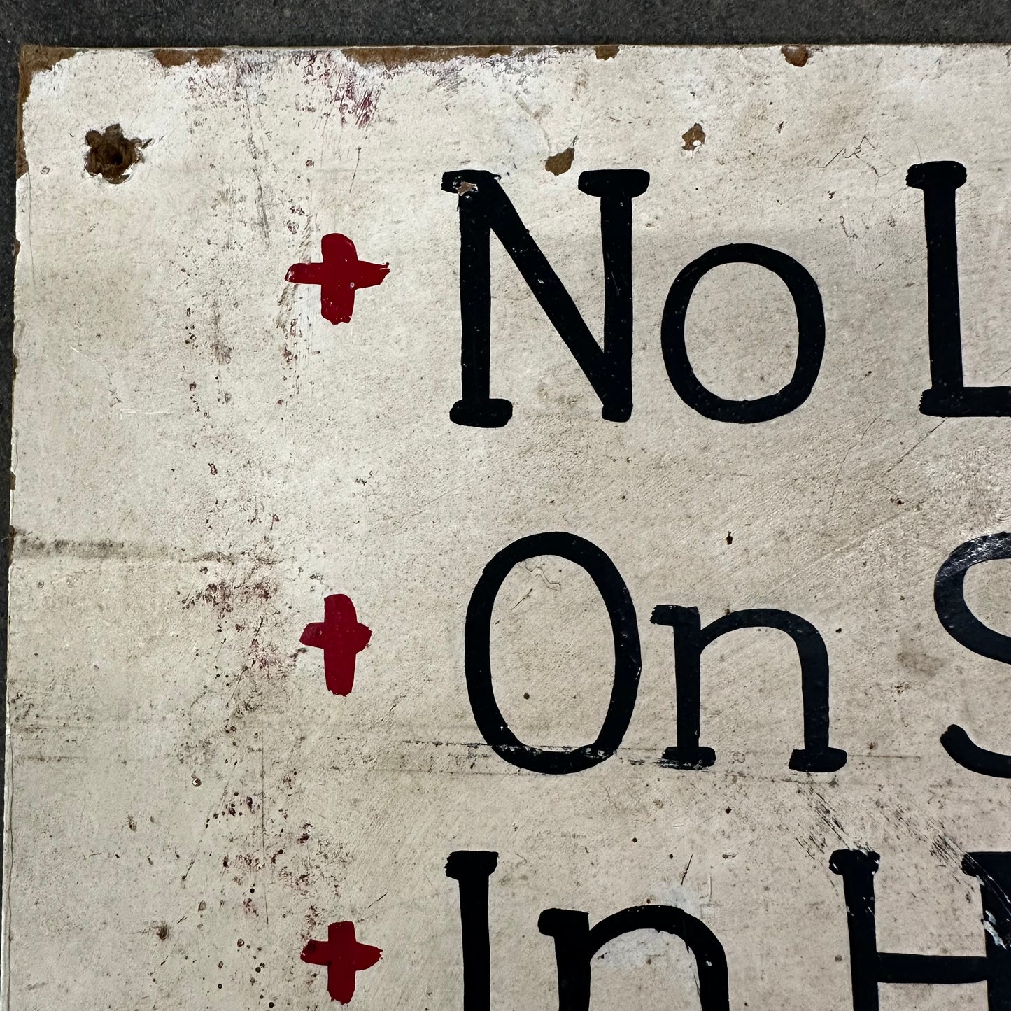 Handpainted No Loitering Wooden Sign