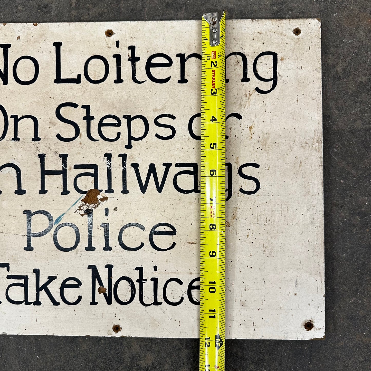 Handpainted No Loitering Wooden Sign