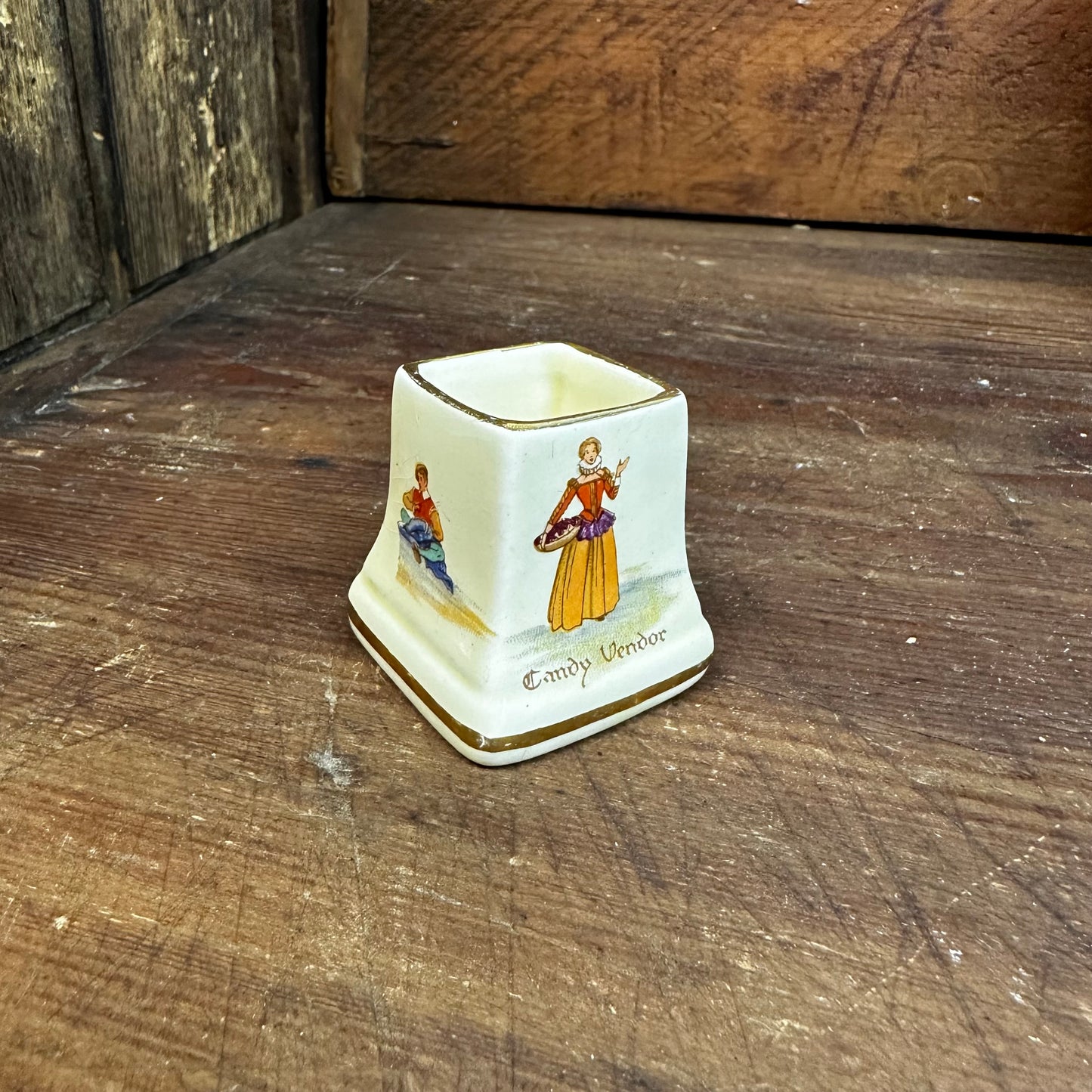 Royal Winton Grimwades Toothpick Holder Mustard Pot Old English Markets