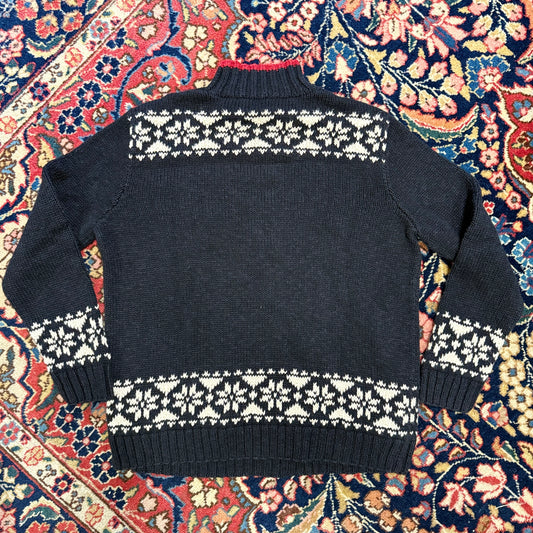 Vintage Lauren Ralph Lauren Petite Handknit Downhill Skiier Sweater