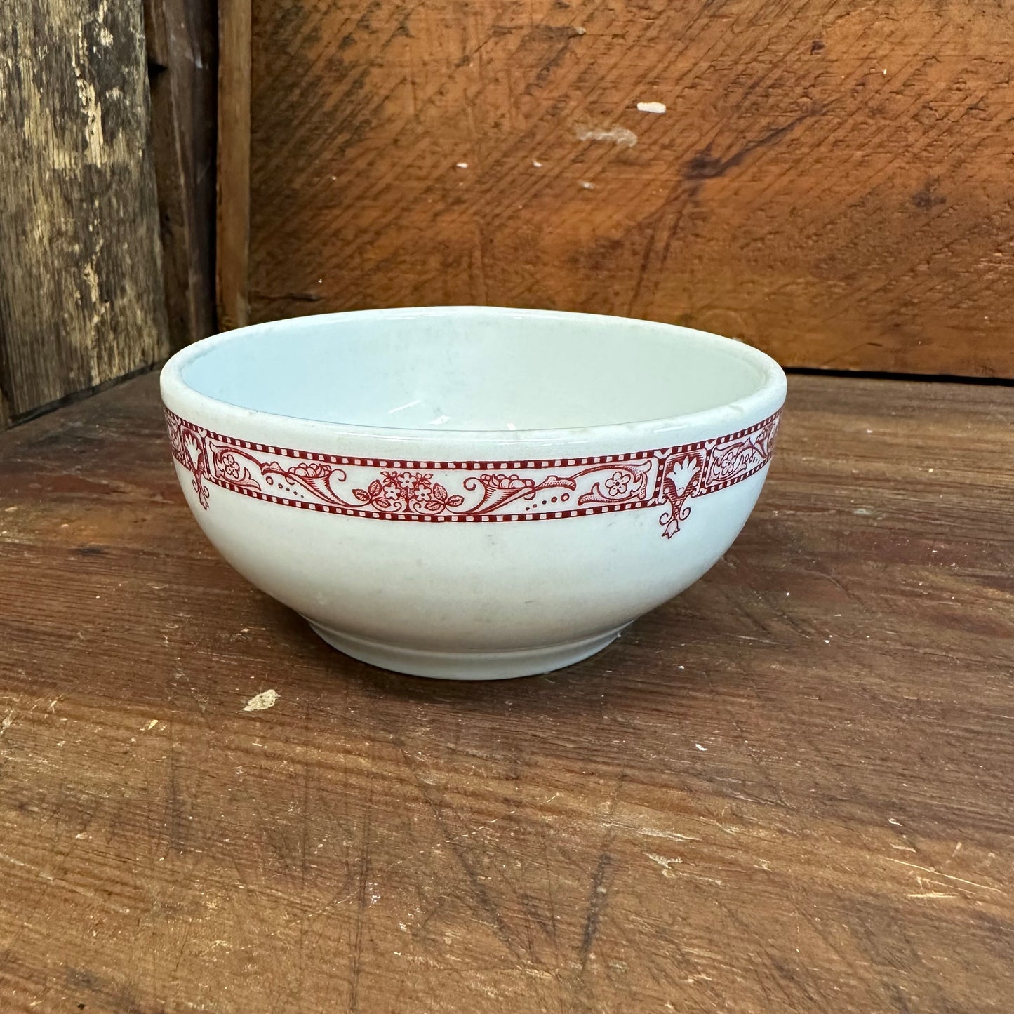 Red Pattern Restaurantware Chili Bowl Shenango China