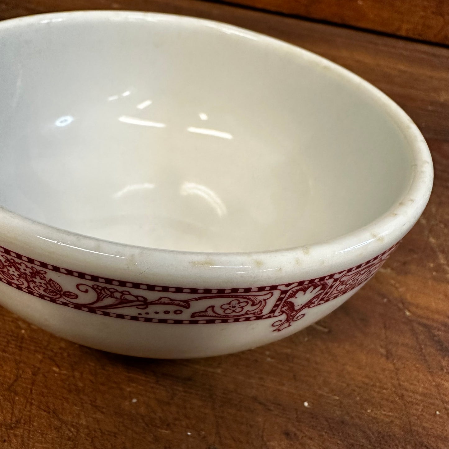 Red Pattern Restaurantware Chili Bowl Shenango China