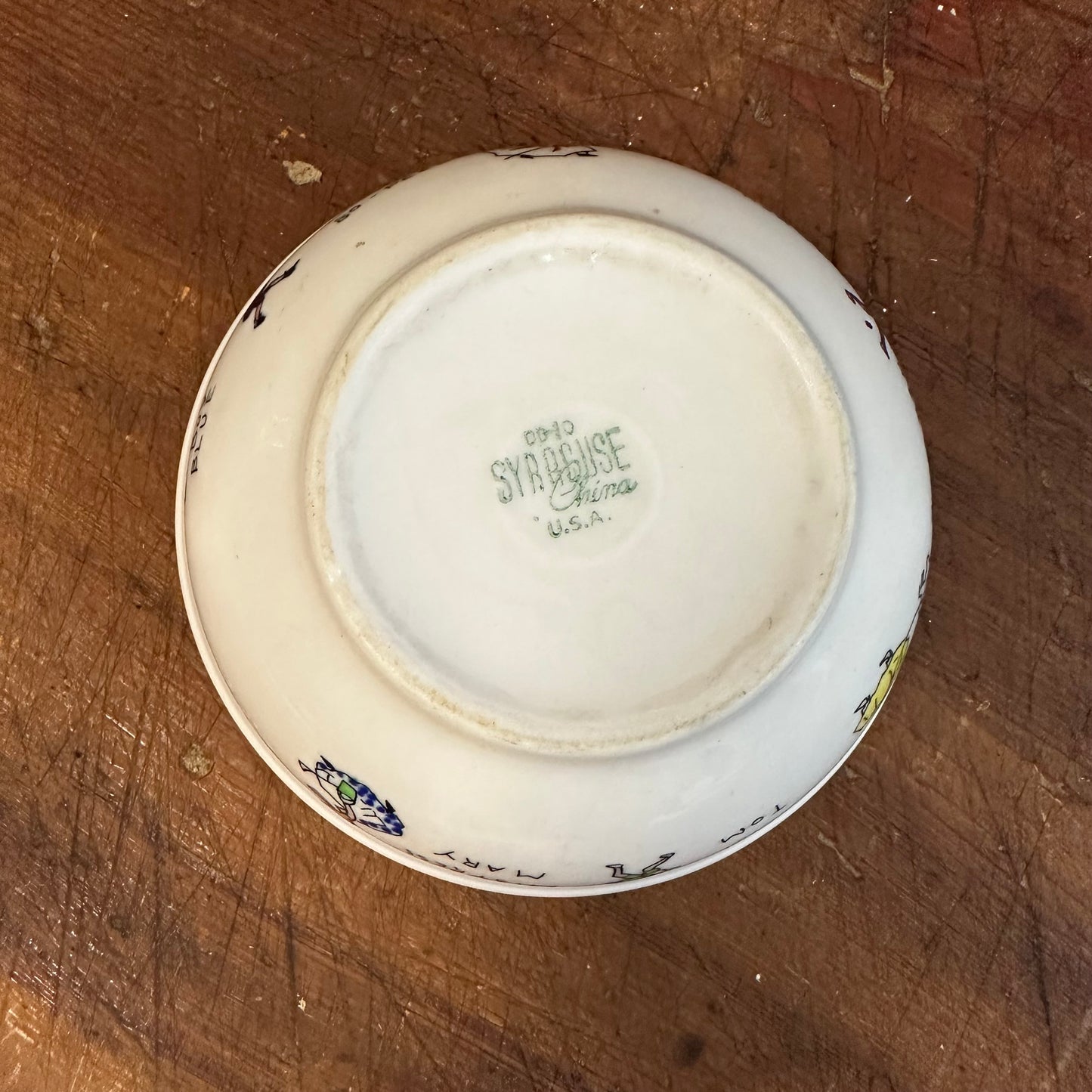 Nursery Rhyme Chili Bowl Restaurantware Syracuse China 1949
