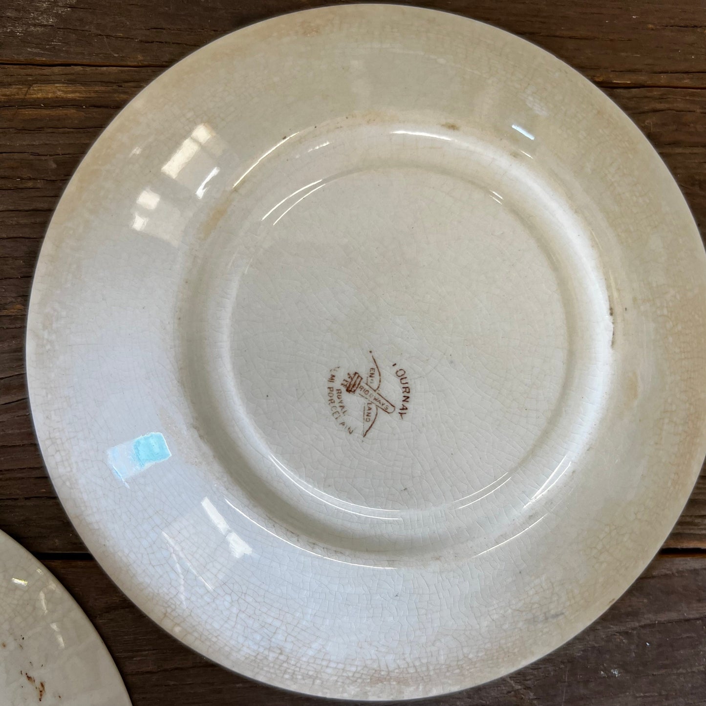 Two Ridgeways Tournay Brown Transferware 6.5" Berry Bowl Saucer Dishes Floral Aesthetic Movement