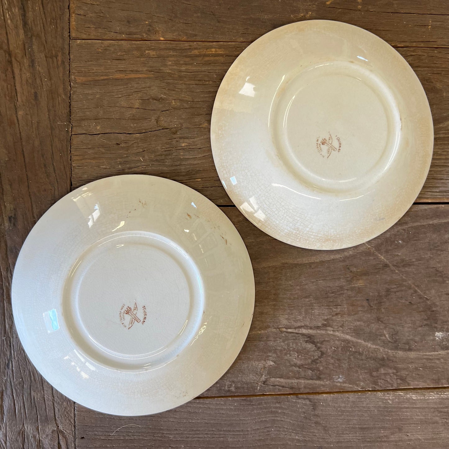 Two Ridgeways Tournay Brown Transferware 6.5" Berry Bowl Saucer Dishes Floral Aesthetic Movement