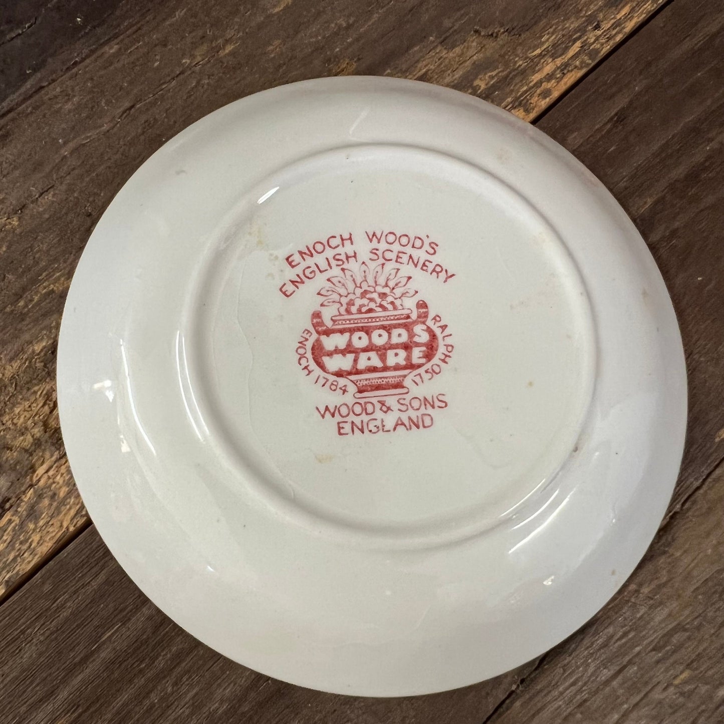 Small Plate Wood & Sons Enoch Woods Woods Ware Pink Transferware Red