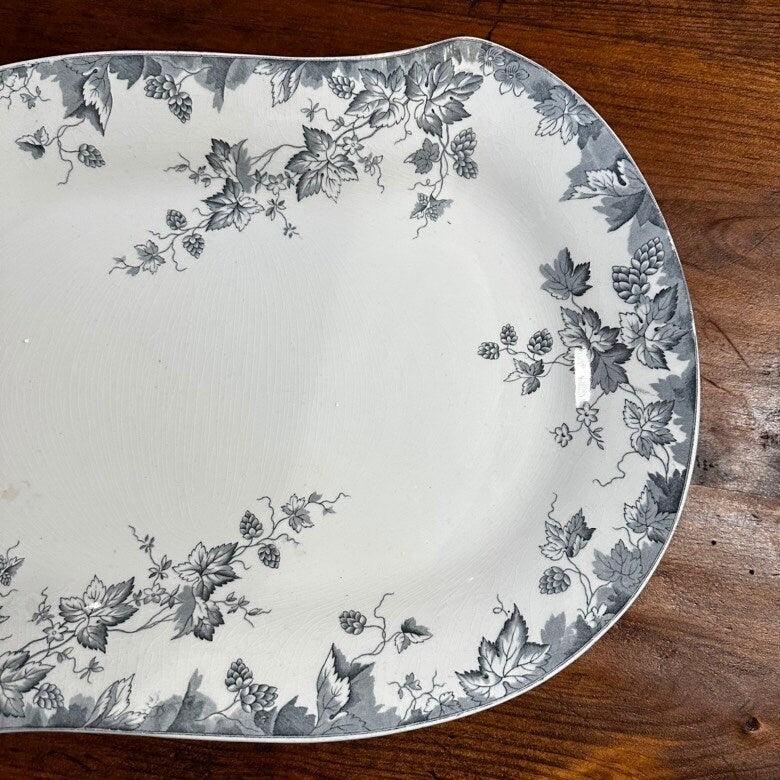 Johnson Brothers Hops Pattern Large Chunky Grey Transferware English Ironstone