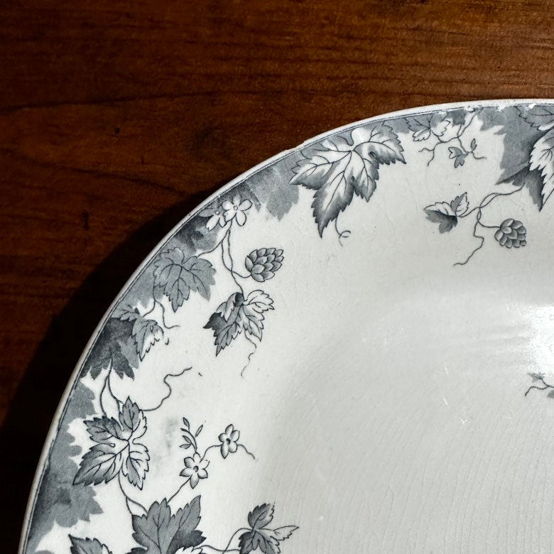 Johnson Brothers Hops Pattern Large Chunky Grey Transferware English Ironstone