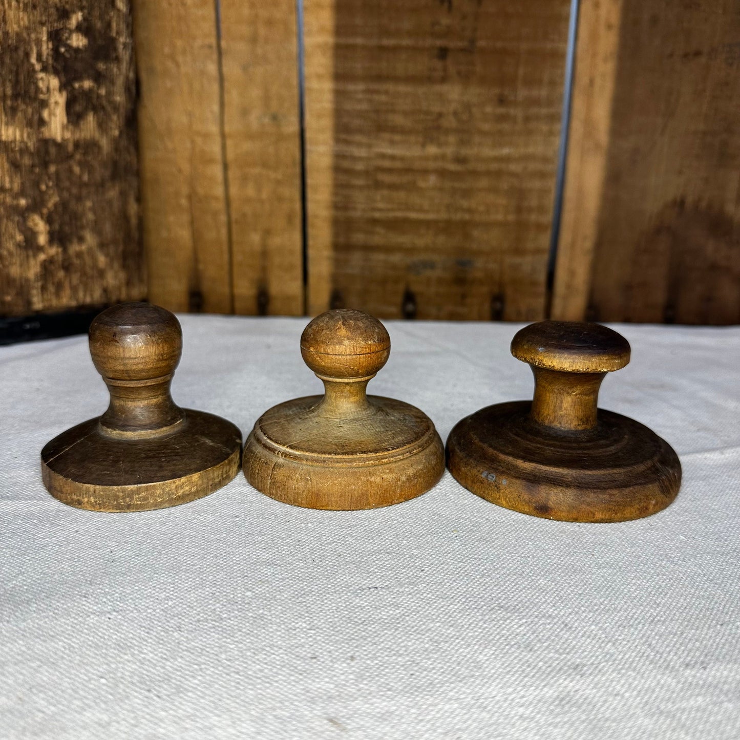 Turned Wooden Cookie Stamp Butter Press Treen 1057