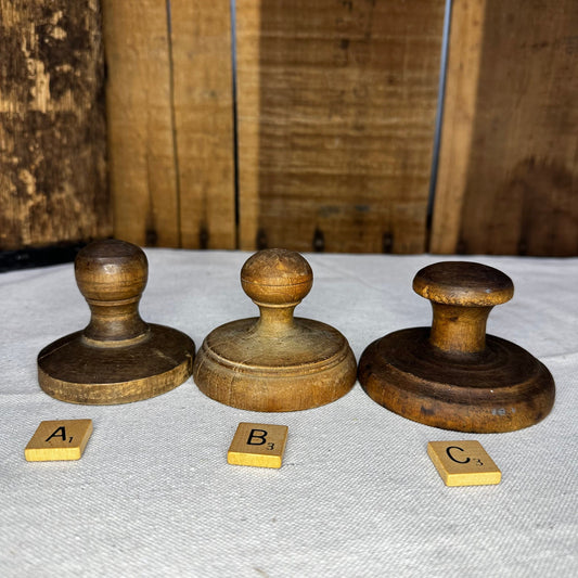 Turned Wooden Cookie Stamp Butter Press Treen 1057