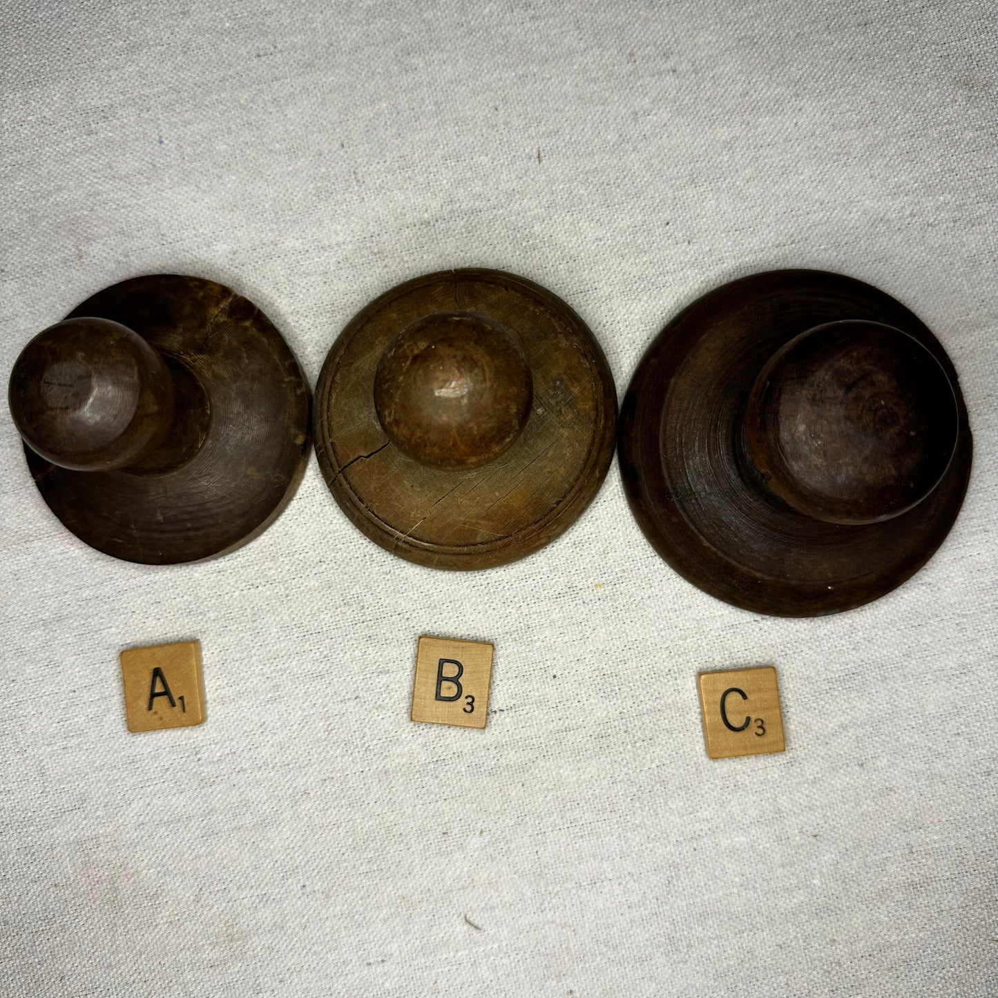 Turned Wooden Cookie Stamp Butter Press Treen 1057