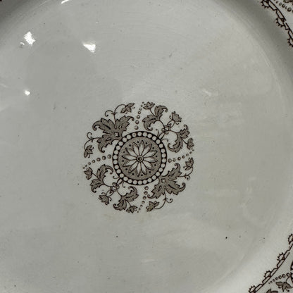 Set of Four Creswell Pattern Brown Transferware 9 7/8” Plates J & G Meakin