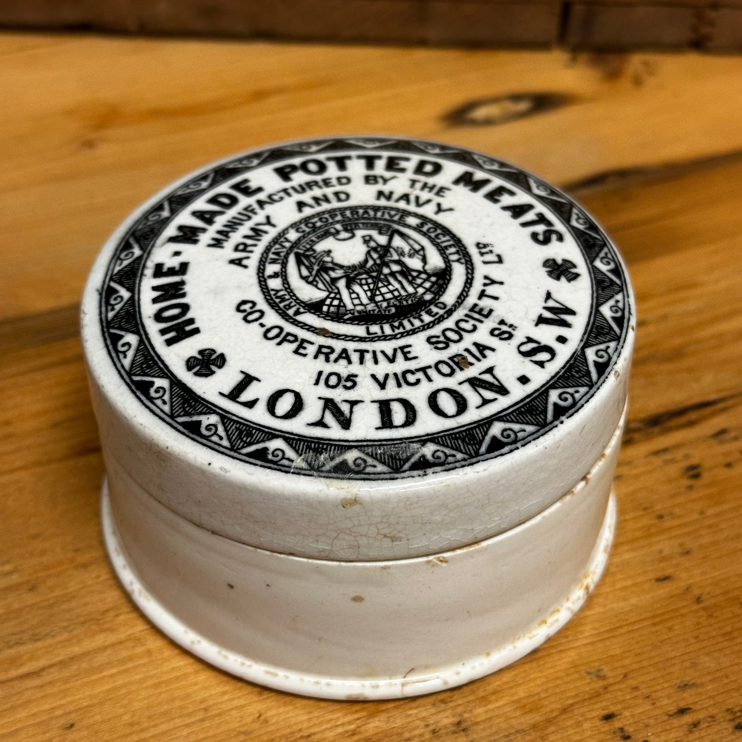 Army & Navy Potted Meat Pot and Lid English Advertising London