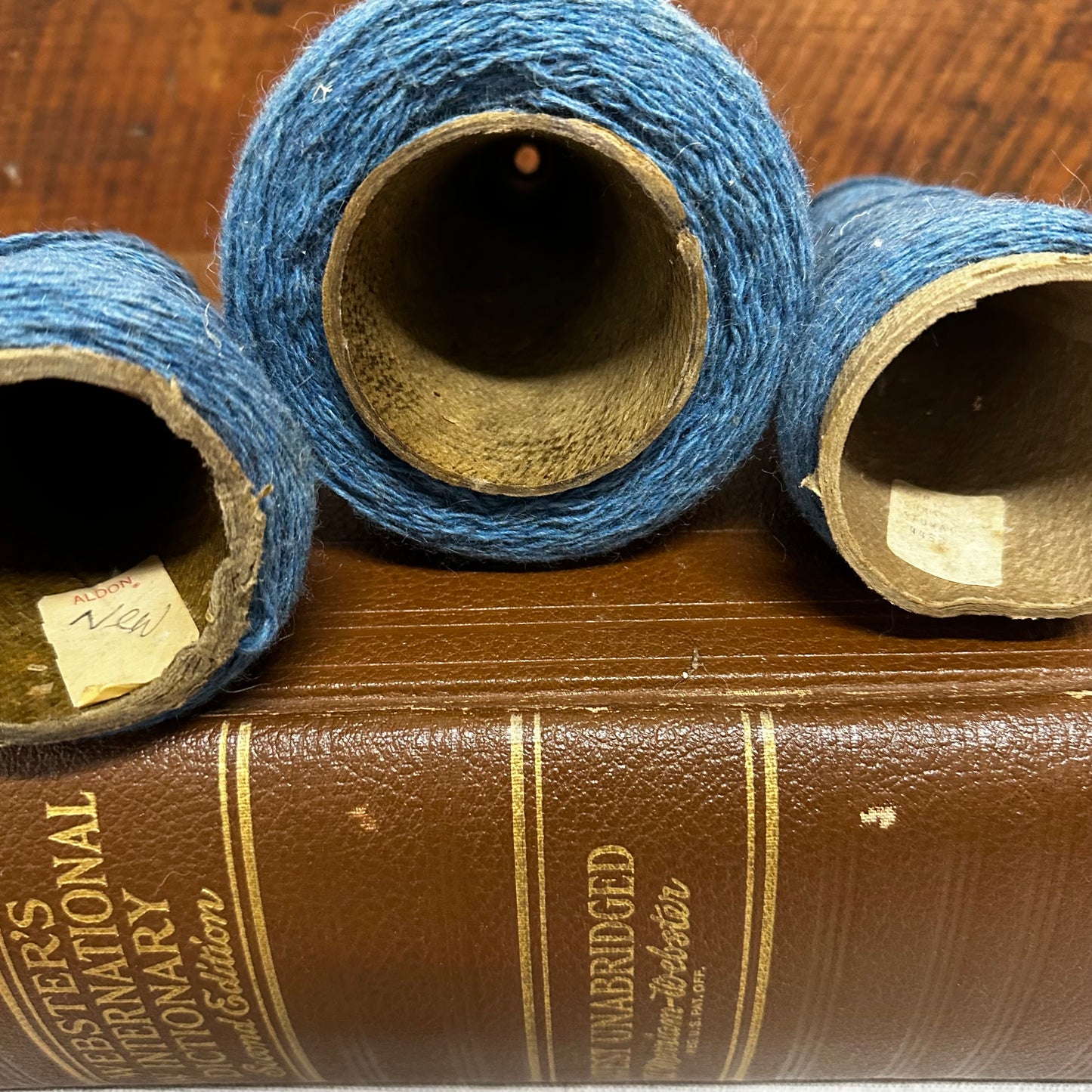 Medium Blue Wool Yarn Cone