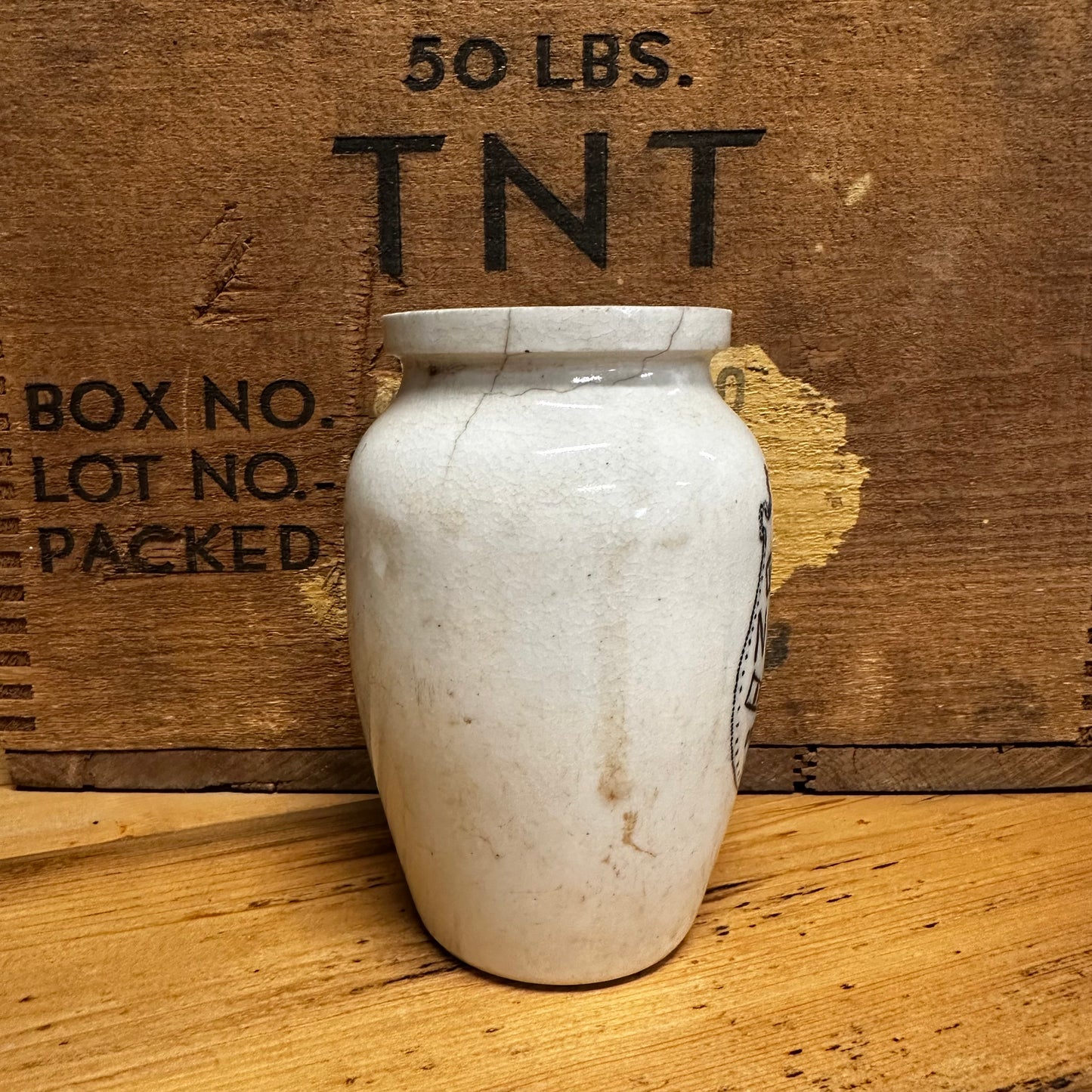 Antique Large Numol Pot Black Transfer