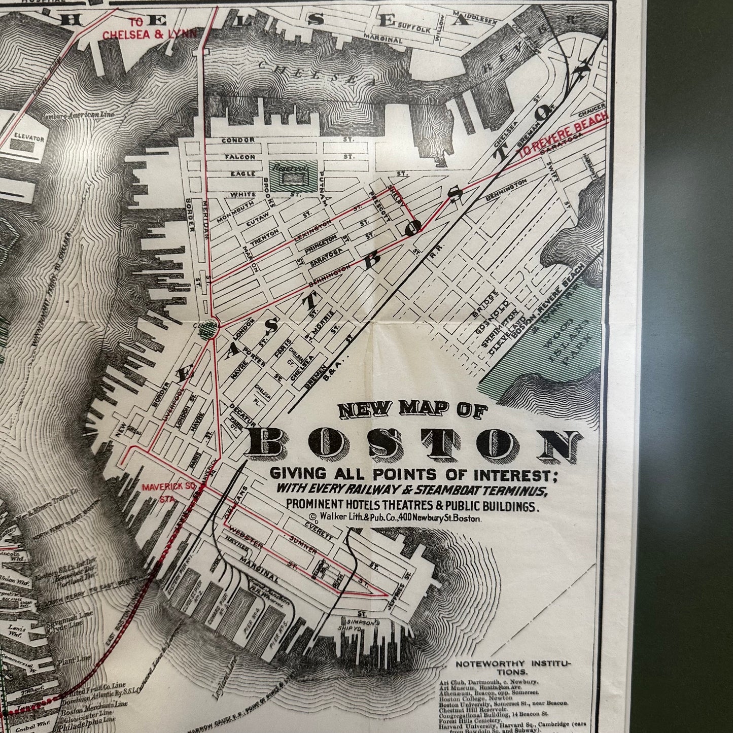 19th Century Map of Boston