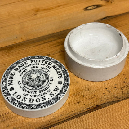 Army & Navy Potted Meat Pot and Lid English Advertising London