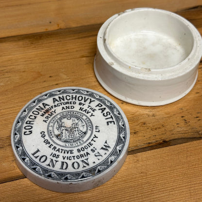 Army & Navy Gorgona Anchovy Paste Pot and Lid English Advertising London