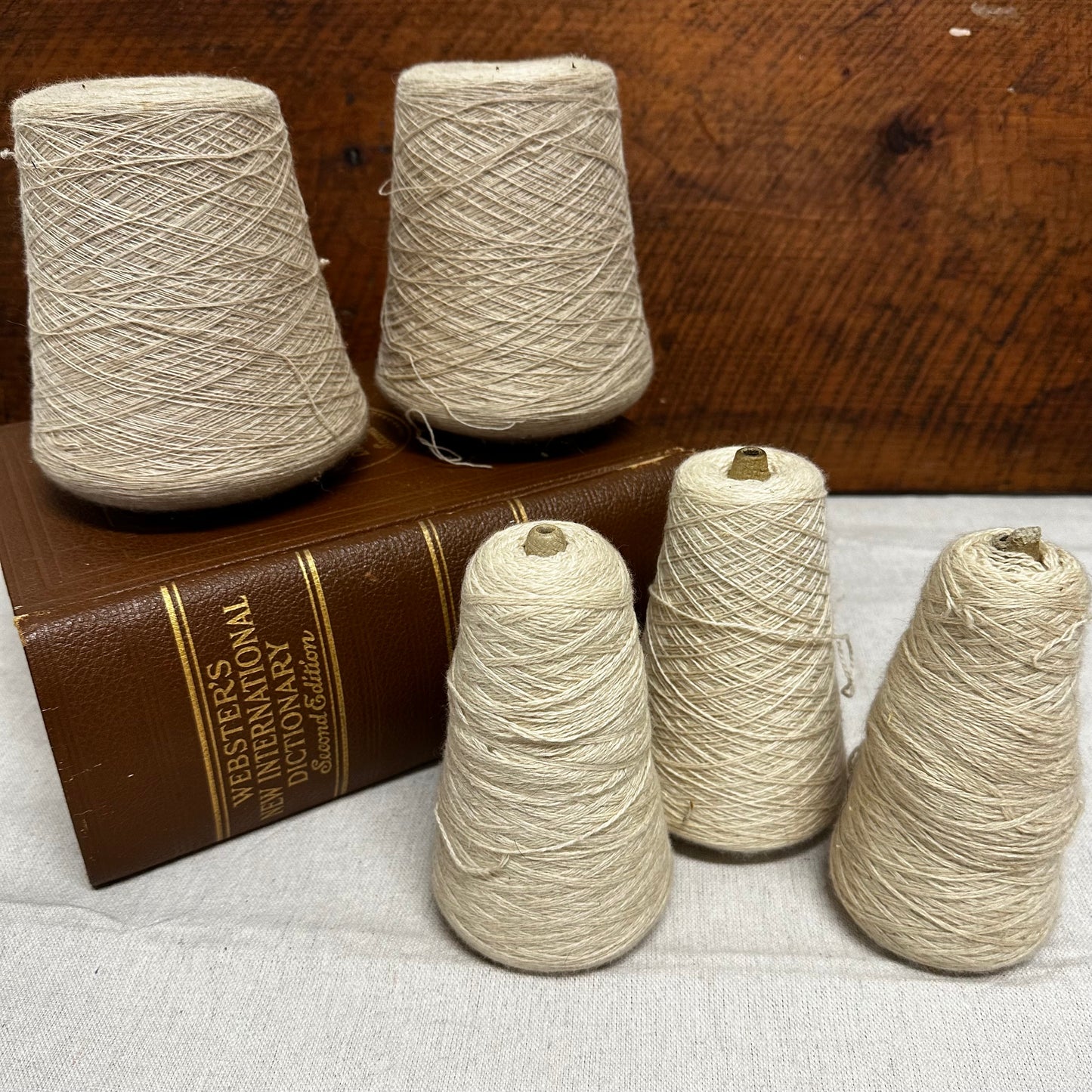 Large Cream Mongolian Cashmere Yarn Cone