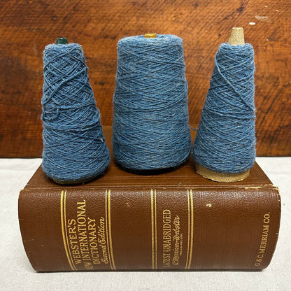 Medium Blue Wool Yarn Cone