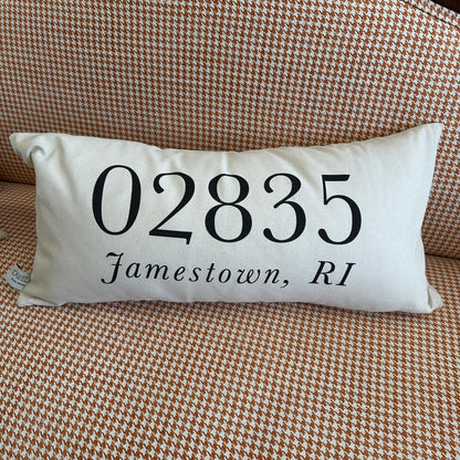 02835 Jamestown Zip Code Lumbar Pillow