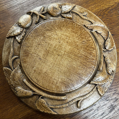 Finely Carved Wooden Bread Board Fruit Border