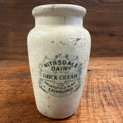 Nithsdale Dairy Thick Cream Pot - Green Transfer