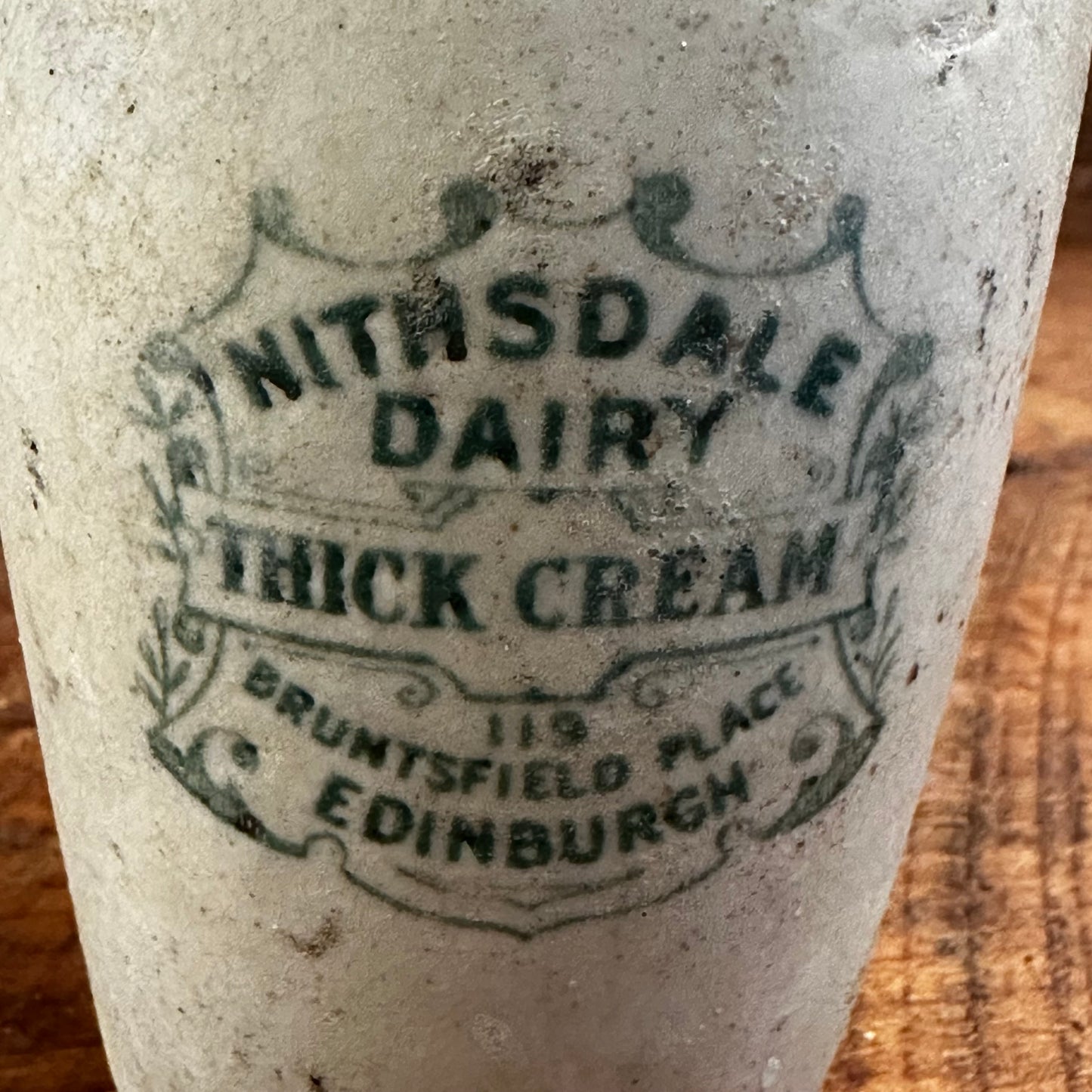 Nithsdale Dairy Thick Cream Pot - Green Transfer