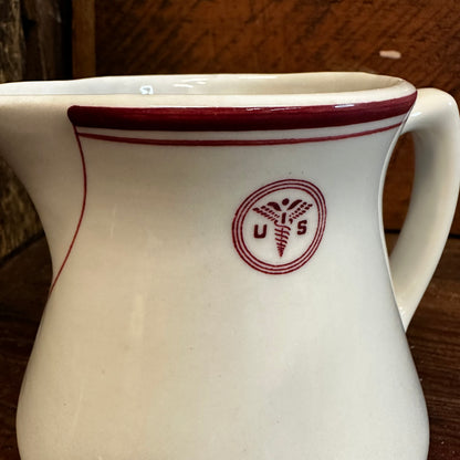 US Army Medical Department Large Creamer Milk Pitcher Sterling China