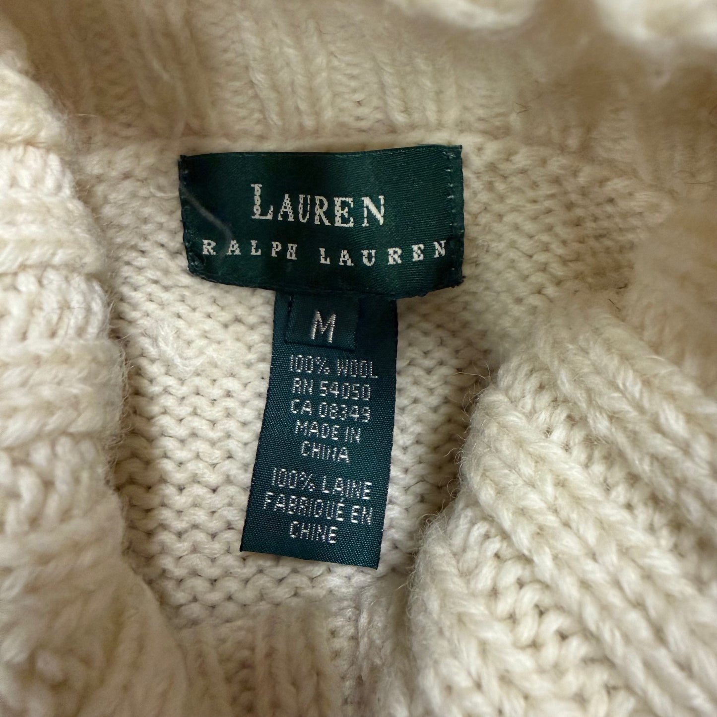 Vintage Lauren Ralph Lauren Handknit Downhill Skiier Mockneck Sweater