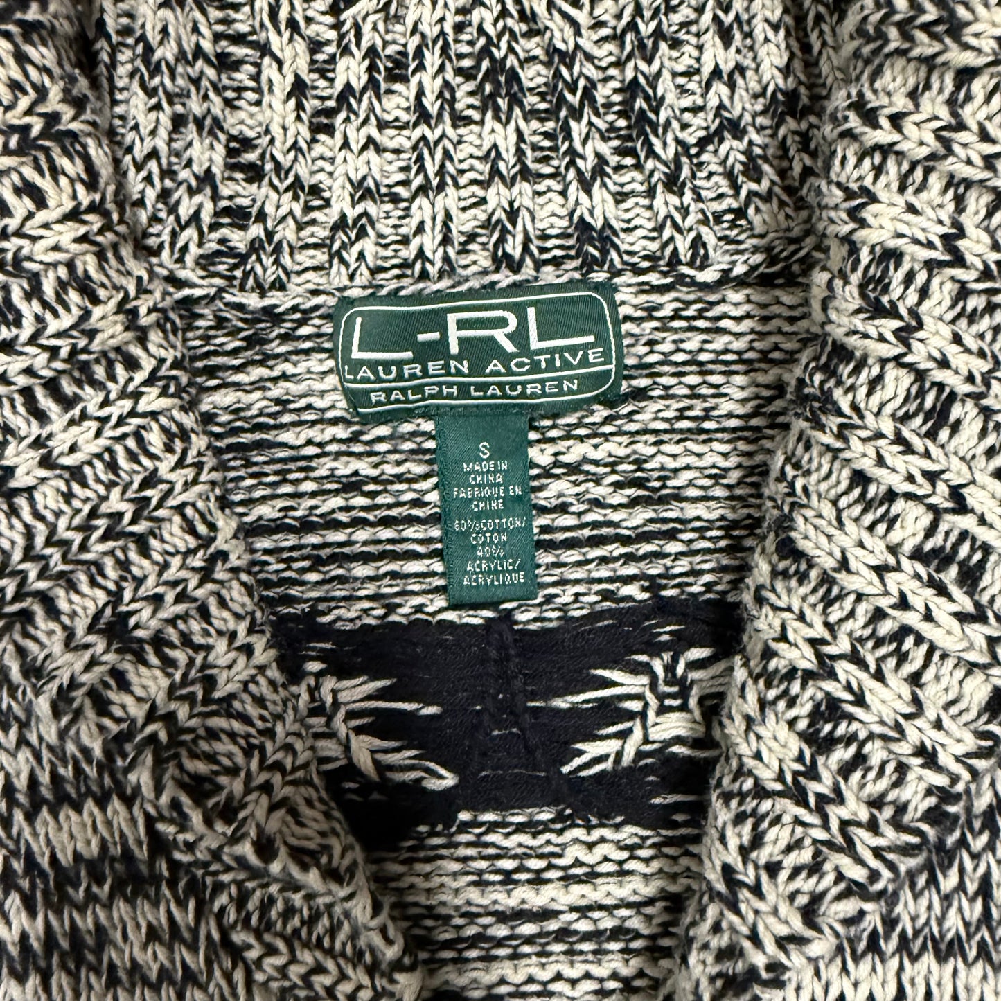 Vintage Lauren Ralph Lauren Active Shawl Collar Fullzip Sweater