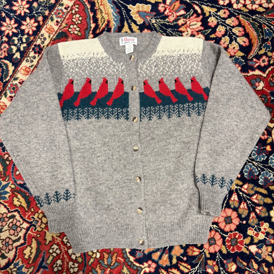 Vintage Orvis Shetland Wool Cardinal Cardigan