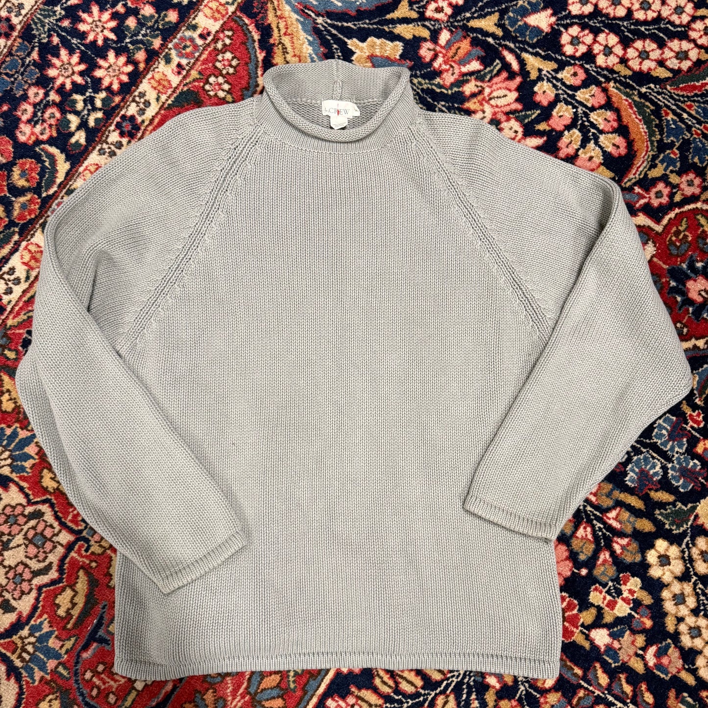 J.Crew Seafoam Green Cotton Rollneck Sweater