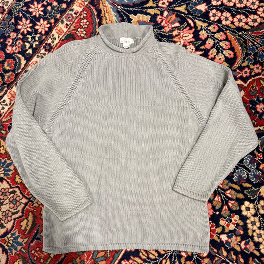 J.Crew Seafoam Green Cotton Rollneck Sweater