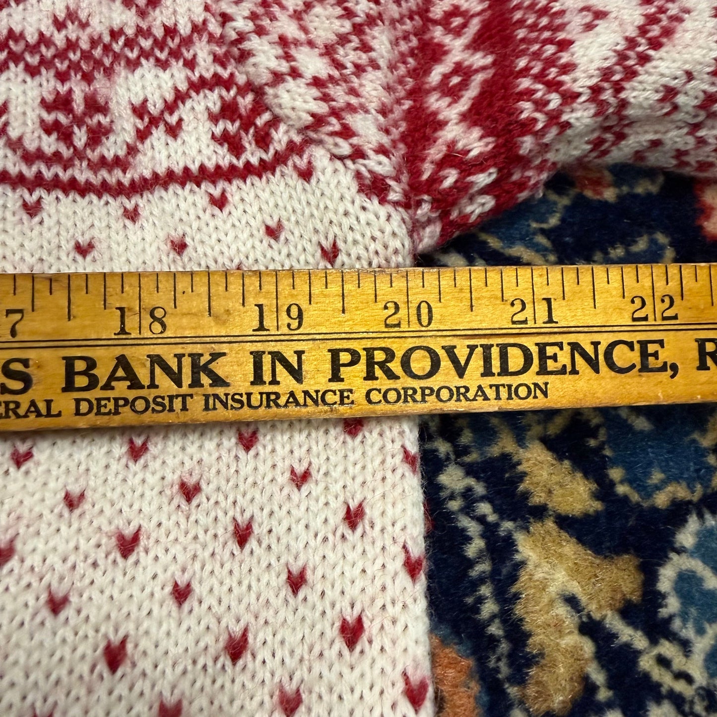 Vintage J. Crew Red White Fair Isle Sweater