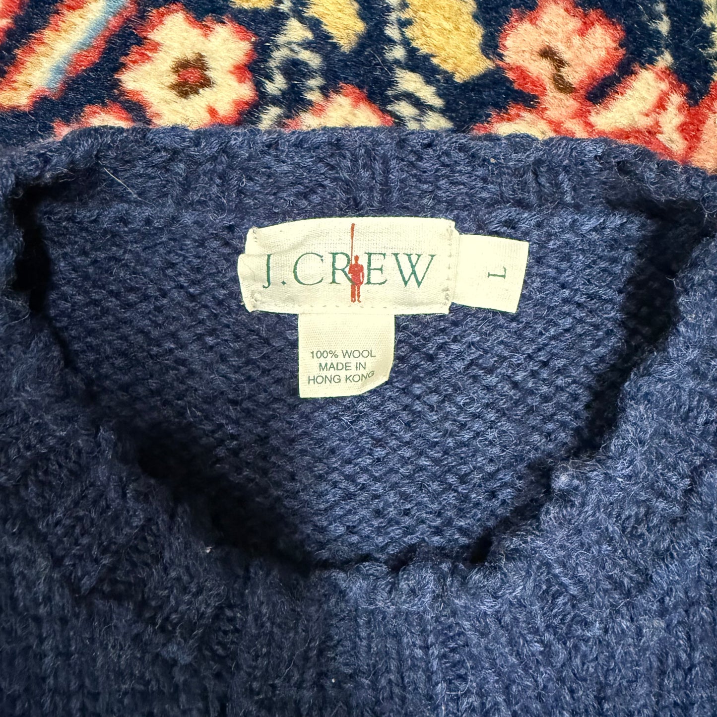 Vintage J. Crew Blue Grey Snowflake Sweater