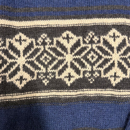 Vintage J. Crew Blue Grey Snowflake Sweater