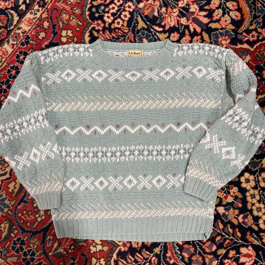 Vintage LL Bean Seafoam Green Sweater