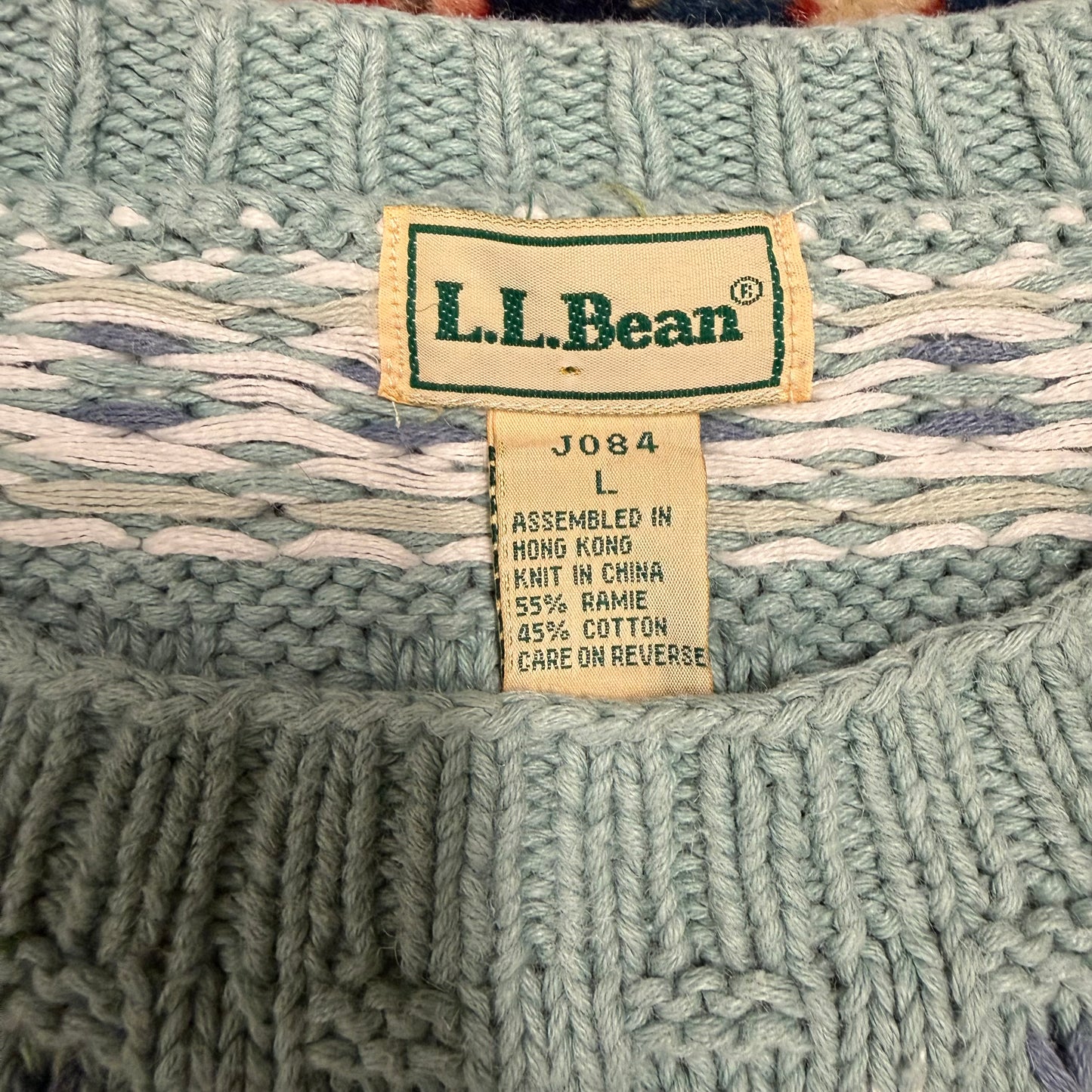 Vintage LL Bean Seafoam Green Sweater