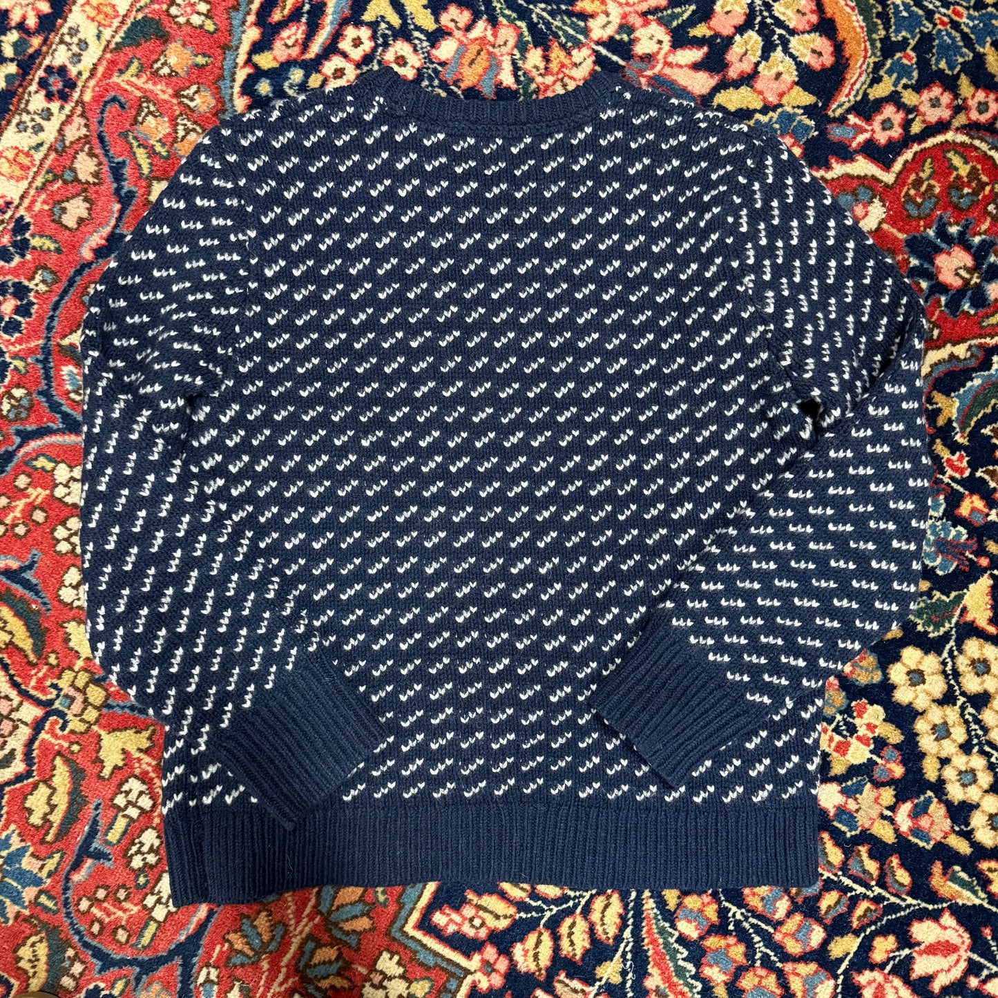 LL Bean Navy Birdseye Sweater