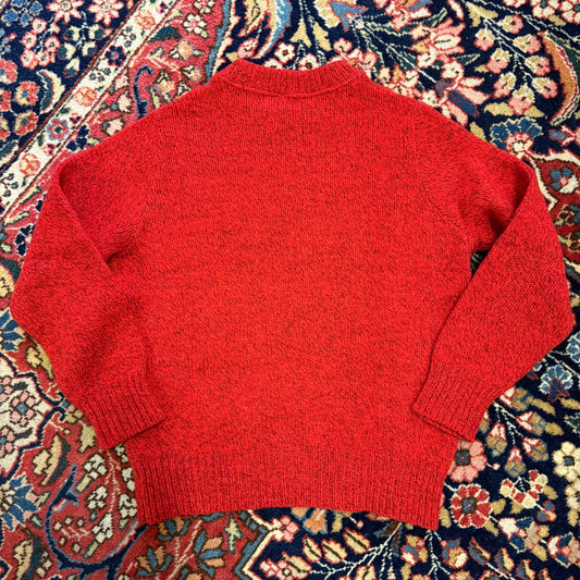 Vintage LL Bean Red Wool Crewneck Sweater Large