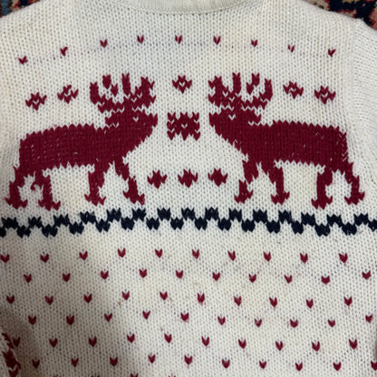 Vintage Fully Fashioned Reindeer Turtleneck Sweater