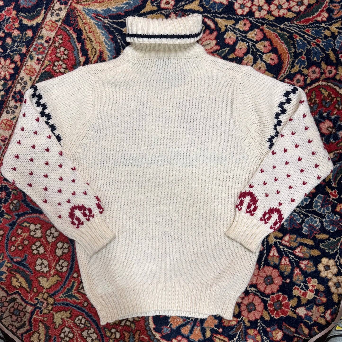Vintage Fully Fashioned Reindeer Turtleneck Sweater