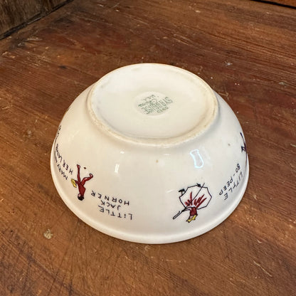 Nursery Rhyme Chili Bowl Restaurantware Syracuse China 1949