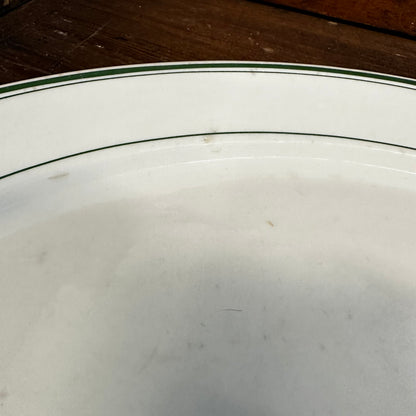 Pair of Green Banded Oval Platters Restaurant Ware Carr & Sterling China