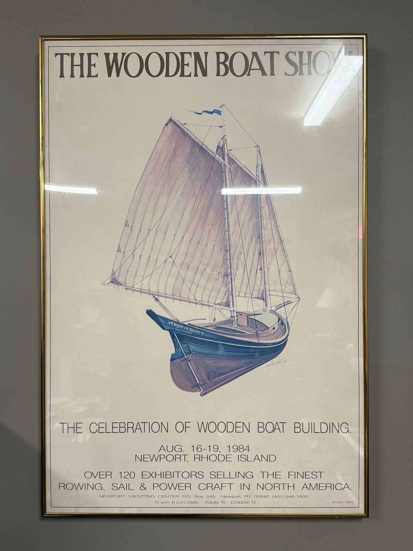 Framed 1984 Newport Wooden Boat Show Poster