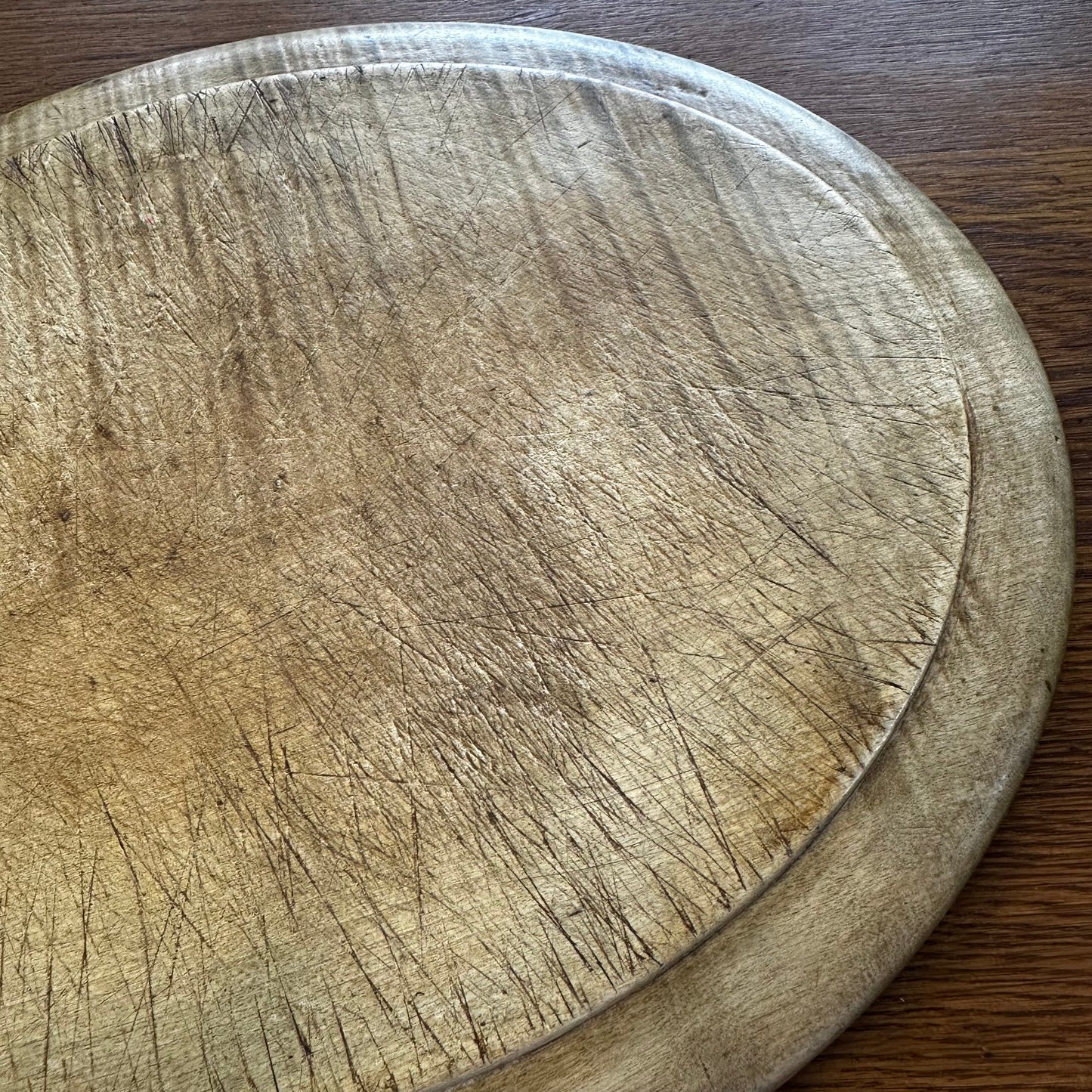 English Oval Carved Wooden Bread Board